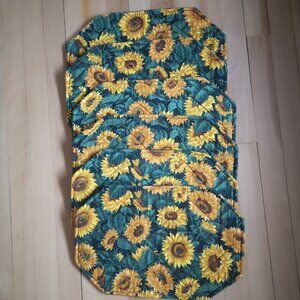 Vintage Set of 6 Cranston Print Works Quilted Sunflower Pattern Placemats